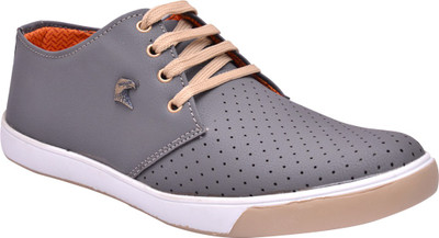 

Hirel's Grey Punch Casual Shoes For Men(Grey