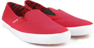

Levi's Cotton Twill_Sunset Series_Slip on Men Loafers For Men(Red