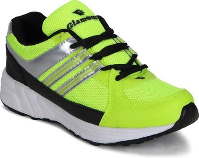 Glamour Running Shoes For Men(Green, Silver
