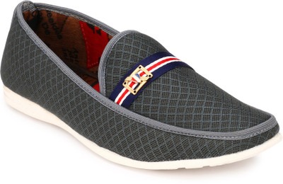 

Knoos Color Canvas Loafers For Men(Grey