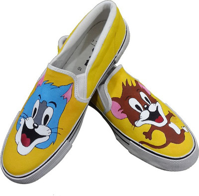 

F-Gali The Tom n Jerry Slip-on Shoes Canvas Shoes For Women(Multicolor