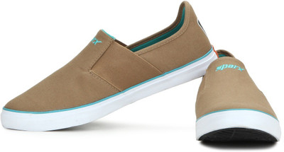 

Sparx Men 214 Slip On Sneakers For Men(Khaki, Khaki turquoiseblue