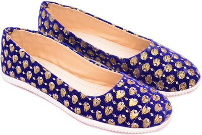 

Myra Leopard Print Bellies For Women(Blue, Gold)