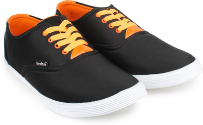 Krafter Sneakers For Men(Black, Black;orange