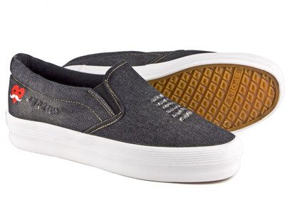 

DeVEE Happy Hearts Washed Black Canvas Shoes For Women(Black
