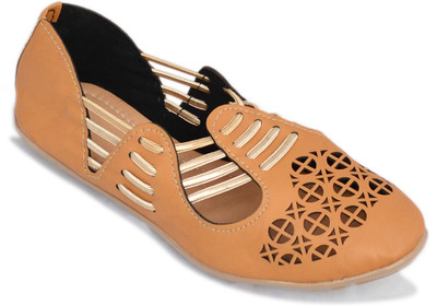 

Myra Laser Cut Bellies For Women(Tan