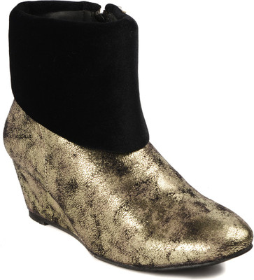 

Bruno Manetti 5015 Boots For Women(Gold, Black