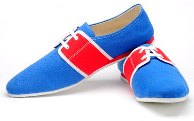 

FUNK Zox Blue and Red Canvas Shoes For Men(Blue