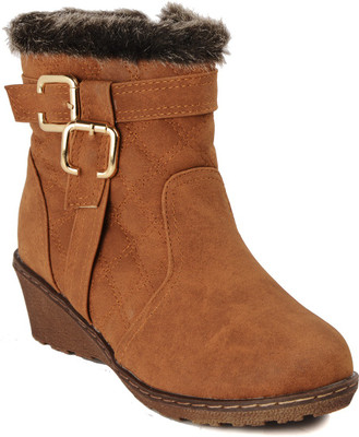 

Flat n Heels Boots For Women(Tan)