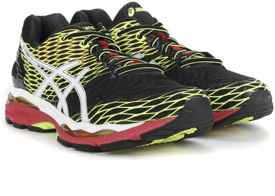 

Asics GEL-NIMBUS 18 Running Shoes For Men(Multicolor, Black/snow/fiery red
