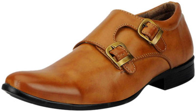 

FAUSTO Monk Strap For Men(Tan, Beige