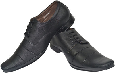 

Human Steps Synthetic Leather Lace Up Shoes For Men(Black)