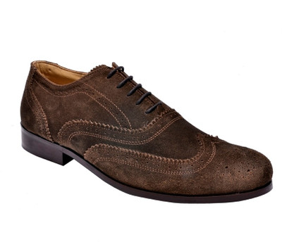 

Hirel's Men Suede Leather Brogues Lace Up Shoes For Men(Brown, Brown002