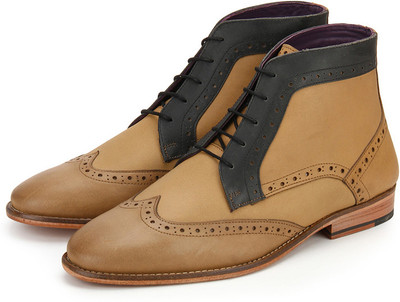 

Arden RedField Brogue Boots For Men(Black, Beige, Black+sand