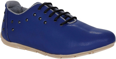 

Knight Ace Patent Canvas Shoes For Men(Blue