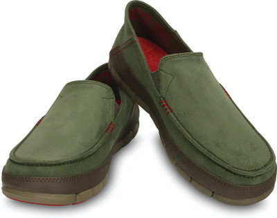

Crocs Stretch Sole Microsuede Loafers For Men(Green, Army green/khaki
