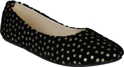 Stylistry Maxis Toni Black & Golden Dots Women Closed Toe Bellies For Women(Black