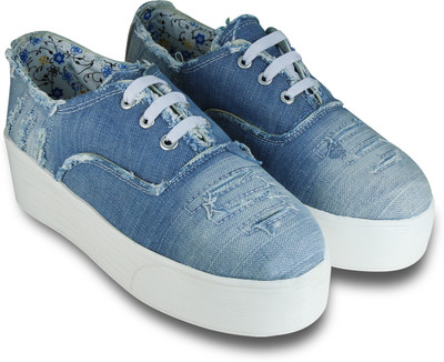 

Beonza Women Denim Sneakers For Women(Blue