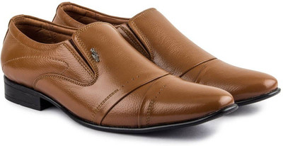Le Booch Men Genuine Leather - UK-6 Slip On For Men(Beige