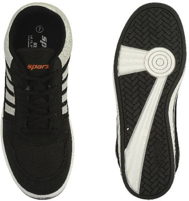 

Sparx Stylish Black Silver Sneakers For Men(Black, White)