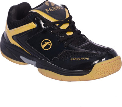 

Feroc Black Golden Unisex Badminton Shoes For Men(Black, Yellow