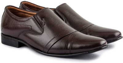 

Le Booch Men Genuine Leather - UK-8 Slip On For Men(Brown, Dark brown