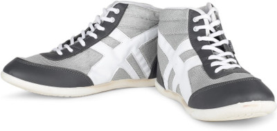 

Globalite Astrix High Ankle Sneakers For Men(Grey, White), Grey black