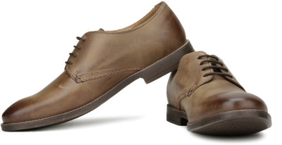 

Clarks Novato Plain Lace Up Shoes For Men(Tan, Tan leather