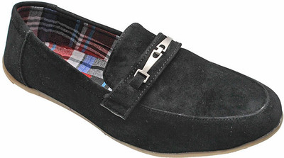 

Port Black Velvet Lofer Loafers For Men(Black