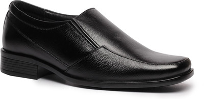 

Feather Leather Genuine Leather Black Formal Shoes 039 Slip On Shoes For Men(Black