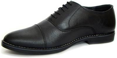ASM Black Leather Oxford Shoes Lace Up
