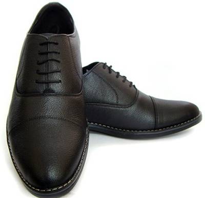 ASM Black Leather Oxford Shoes Lace Up