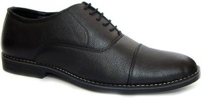 ASM Black Leather Oxford Shoes Lace Up