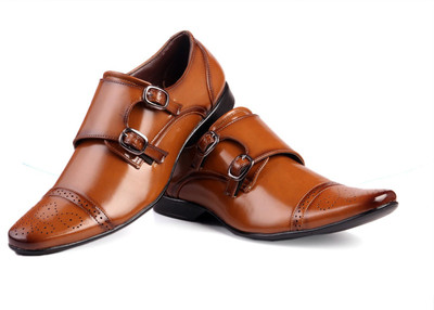 

Bxxy British-Double Monk Shoe Monk Strap For Men(Tan