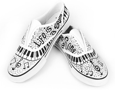 

F-Gali The Life is a Song Low Top Canvas Shoes Canvas Shoes For Men(Multicolor