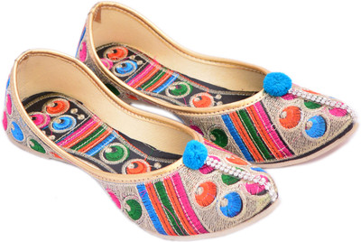 

Myra Punjabi Jutis For Women(Multicolor), Sky blue