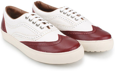 

Knotty Derby Alecto Wing Cap Brogue Corporate Casuals For Men(Red, White, Cherry+white