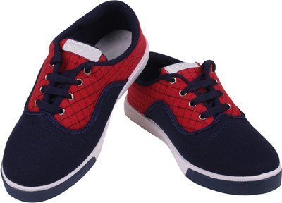 World Wear Footwear Canvas Shoes For Men(Blue, Red