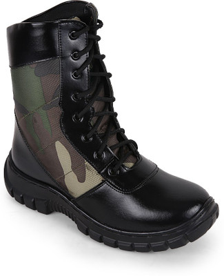 

Benera 3 Line Camouflage High Ankle Boots For Men(Multicolor)
