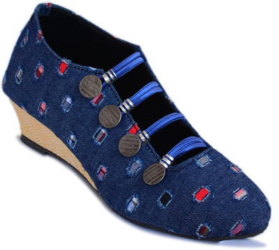 

Myra Rugged Denim Bellies For Women(Blue), Dark blue rugged denim