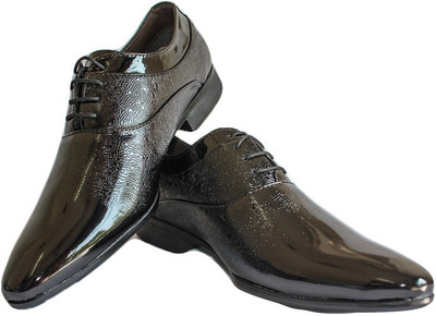 

Promenade Patent Slick Lace Up Shoes For Men(Black