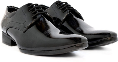 

shoecohlic silky patent Lace Up For Men(Black