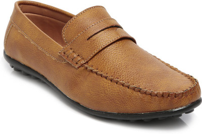 

TEN Tan Faux / Synthetic Leather Loafers Loafers For Men(Tan