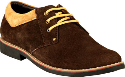 

GAI Brown Leather Casual Shoes For Men(Brown)