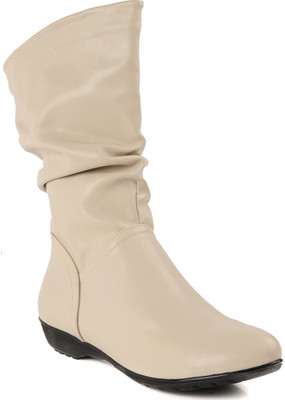 

Flat n Heels Boots For Women(Beige)