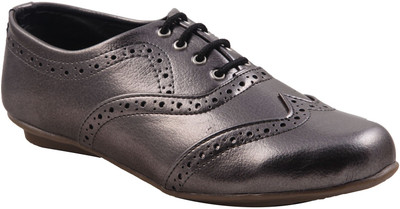 

Adorn Stylish and Elegant Lace Up Shoes For Women(Grey)
