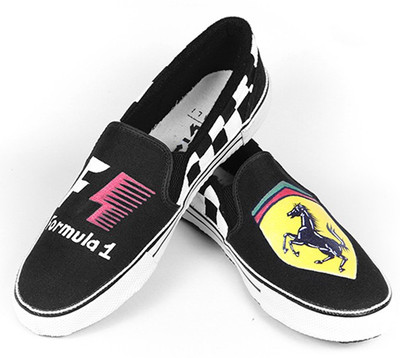 

F-Gali The F1-Ferrari Slip-on Shoes Canvas Shoes For Men(Multicolor