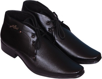 Sko Adda High Ankle Shoe Lace Up For Men(Black