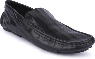Buckle Up MENS LEATHER SHOES BUPD-15_BLACK-Size- Slip On For Men(Black