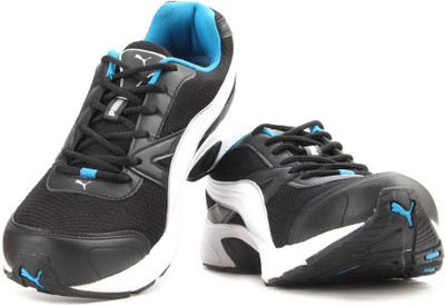 

Puma Brilliance DP Men Running Shoes For Men(Black, White, Black-puma silver-atomic blue